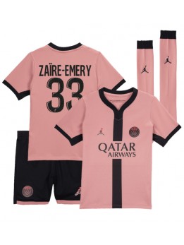 Paris Saint-Germain Warren Zaire-Emery #33 Ausweichtrikot für Kinder 2024-25 Kurzarm (+ Kurze Hosen)